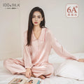 Women's Plus Size Anti-Wrinkle Mulberry Silk Pajamas Set Breathable Summer Sleepwear Comfortable Loungewear