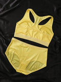 Satin Solid Lingerie Set, Luxurious Feel, Smooth Breathable, Ideal for Women's Casual Sports and Home Commute