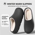 New Winter Waterproof Warm Cotton Slippers Women Men Thick Sole Indoor House Shoes Non-Slip EVA Plush Fuzzy Couple Footwear