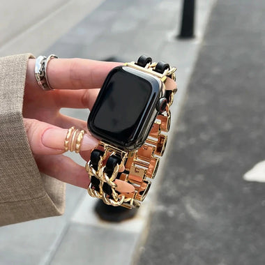 Women Watch Women Metal Strap for Apple Watch Band 10 9 8 Ultra 46mm 42mm 49mm 7 SE 6 5 41mm 45mm 44/40mm Lady Gold Steel Bracelet Wristband