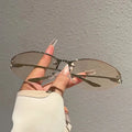 Women Sunglasses New Y2K Girl Technology Fashion Sunglasses Metal Cat-eye Sun Glasses for Women Trendy Brand Men Outdoor Travel Eyewear