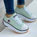 Shoes for Women Classic White Canvas Sneakers Fashion Platform Women Casual shoes High Quality Lace-Up Feamle Tennis Shoes 35-43