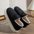 Waterproof Winter Slippers For Women Men Thick Sole Plush Warm Indoor Home Shoes Non-Slip Fur Lined Couple's Furry Slides