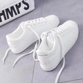 New Women Sneakers Fashion Breathble Vulcanized Shoes Pu Leather Platform Shoes White Lace Up Casual Shoes Zapatos Mujer