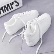 New Women Sneakers Fashion Breathble Vulcanized Shoes Pu Leather Platform Shoes White Lace Up Casual Shoes Zapatos Mujer