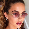 Women Sunglasses Y2K Punk Oval Metal Sunglasses Women 2026 Luxury Designer Vintage Steampunk Rimless Sun Glasses Classic Travelling Eyewear UV400