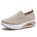 Women's Air Cushion Mesh Walking Shoes Breathable Slip On Platform Sneakers Casual Loafers