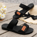 Women's Simple Style Toe-Open Sandals Breathable Skin-Friendly Comfortable Flat Bottom Slip-On Shoes Mesh Material