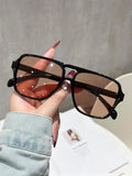 Women Men Square Sun Glasses Retro Polygon Sunglasses Female Vintage Fashion Oculos De Sol Double Beam UV400 Eyeglasses