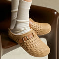 Soft Thick Sole Warm Plush Mules Slippers Women Winter 2026 Fashion Buckle Waterproof Eva Outdoor Slippers Women Furry Shoes