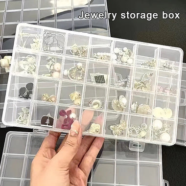28Grids Transparent Organizer Box Plastic Square Organizers Storage Boxes For Home Makeup Jewelry Accessories Organizer