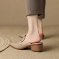 Women's Slippers and Ladies Sandals Mules Pointed Toe Slides Cheap Liquidation Natural Skin on Promotion New Fashion Shoes