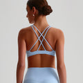 Cross Straps Sports Bra High Impact Fitness Bra Women Gym Yoga Crop Top Vest Workout Bralette Plus Size Underwear With Chest Pad