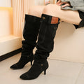 Designer Over The Knee Women Boots Pointed Toe Heeled Shoes 2025 Winter Sexy Party Pumps Chelsea High Boots Snow Mujer Zapatos