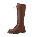 New Split Leather Platform Wedges Women Boots Round Toe Lamb Hair Short Boots for Women High Heels Winter Knee-high Boots Women