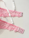 PEACE IN LOVE Sweet Heart Lace Women Bra Sexy Adjustable Lifting Straps Push‑Up Bra Cute Bow Lingerie