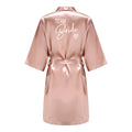 Party Wedding Bride Robe Wedding Party Team Bride Robe Kimono Satin Pajamas Bridesmaid Bathrobe With White Letters YE8171