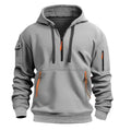 Hoodie Sweatshirt Men Outdoor Autumn Men Half Zip Hoodie Multi Zipper Pocket Long Sleeve Pullover Drawstring Hooded Sweatshirt Outdoor Casual Loose Street .