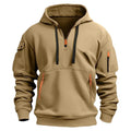 Hoodie Sweatshirt Men Outdoor Autumn Men Half Zip Hoodie Multi Zipper Pocket Long Sleeve Pullover Drawstring Hooded Sweatshirt Outdoor Casual Loose Street .