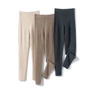 Pants 100% pure cashmere pants for women, slim fit leggings with high waist for warmth, worn inside and outside, and fitted pants