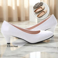 Shoes Ladies Pumps Medium Heel Nude Sexy High Heels Weeding Shoes Women Office Work White Pumps Party Shoes