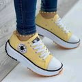 Shoes for Women Classic White Canvas Sneakers Fashion Platform Women Casual shoes High Quality Lace-Up Feamle Tennis Shoes 35-43