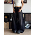 ZHIZOU Women Black Baggy Y2k Jeans American 2000s Style Boyfriend Jean Pants Vintage 90s Harajuku Oversize Denim Trousers Autumn