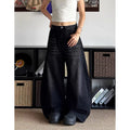 ZHIZOU Women Black Baggy Y2k Jeans American 2000s Style Boyfriend Jean Pants Vintage 90s Harajuku Oversize Denim Trousers Autumn