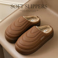 Winter Warm Plush Slippers Waterproof Non - Slip Thick Fur Indoor Outdoor Home Shoes Cozy Cold Weather Footwear for Men Women