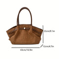 Tote Bag Vintage Suede Shoulder Bag for Women, Minimalist Large Capacity Tote Bag, Elegant Retro Shoulder Purse for Daily Dating Travel