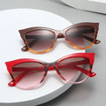 Personality Cat Eye Color Blocking Sunglasses for Women Vintage Stylish Outdoor Party Club Show Men Sunscreen Sun Glasses