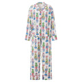 HEZIOWYUN Satin Silk Christmas Pajamas Set for Women Cute Santa Claus Pjs Button Up Shirt + Long Pants 2 Piece Xmas Jammies