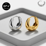 2PCS 316L Medical Stainless Steel Earrings With A Niche Design Women's Perforated Jewelry Light Luxury Ear Rings