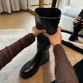 Women Boots Knee-length Detachable Double-wear Punk Leather Women Platform Boots Motorcycle Thigh-high Boots Fashion Women