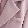 Autumn Notched Collar Open Stitching Blazer Vintage Women Full Sleeve High Waist Short Suit Cool Girl Coat Outwear