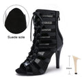 New Women High Heels Peep Toe Ankle Boot Stilettos Jazz Woman Dance Shoes High Top Women Ballroom Dance Boots Soft Soles