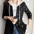 2025 Spring Autumn Women's Suit Coat Hooded Appear Thin Temperament Ladies Blazer Leisure Large Size Elegant Female Suit Tops