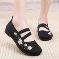 Women's Slip-on Flat Embroidered Shoes, Soft Sole Elastic Mom Shoes - Lightweight, Comfortable And Effortless Slips On 2025