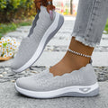 Women's Comfortable Knit Slip-On Shoes Breathable Ultra Lightweight Casual Loafers Soft Sole Non-slip Walking Sneakers for Work
