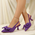 2026 New Bow Decor Pointed Toe Women's High Heels Summer Fashion Solid Closed Toe Stiletto Shoes for Women Women's Heeled Mules