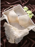 European Style Sexy Bra Set Women Cotton Underwear Sexy Lace Panties Female Push Up Brassiere Fashion Solid Color Lingerie Set