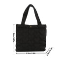Portable Solid Color Handbag Puffer Bubbles Lightweight Tote Bags Large Capacity Shoulder Bag