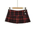 Summer Mini Skirts For Woman Korean Fashion Red Plaid Skirts Women Y2k Skirts Pleated Pleated Skirts Vintage Preppy Style