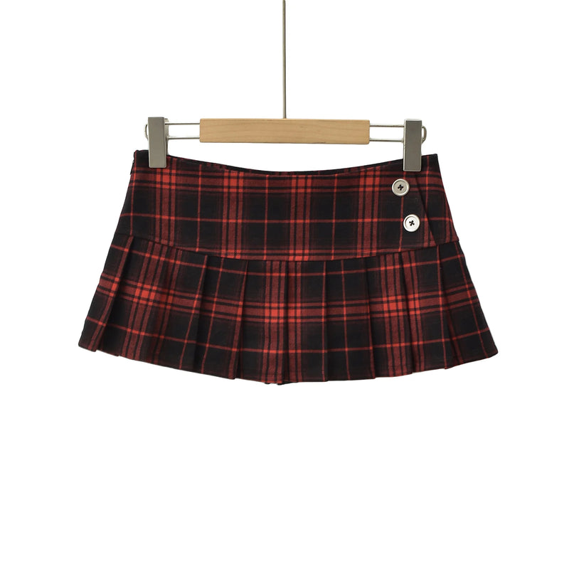 Summer Mini Skirts For Woman Korean Fashion Red Plaid Skirts Women Y2k Skirts Pleated Pleated Skirts Vintage Preppy Style