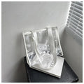 Spring Summer Women Large Capacity Transparent Tote Bag Jelly PVC Shoulder Bag Large Outing Beach Shopping Bag Casual Handbag