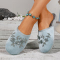 Mix Colorful Sequin Flower Indoor Home Slippers Women Autumn Lightweight Soft Bottom Plush Mules Shoes Woman Bedroom Warm Slides