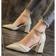 sapatos femininas women fashion light green patent leather buckle strap square heel shoes lady cute pink comfort heel pumps a429