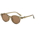 Korean-style fashionable round-frame sunglasses with a bow-shaped design for women