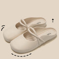 Comfortable Mary Jane Closed Toe Mules Shoes Spring 2026 Trend Cross Strap Soft Thick Sole Clogs Shoes Girls Flat Garden Slides