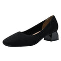Square heel casual shoes for women, flying woven single shoes